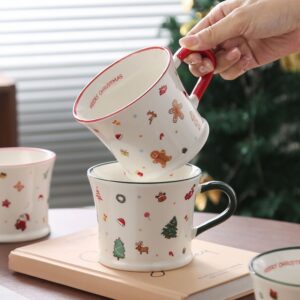 แก้วกาแฟเซรามิคพร้อมช้อน แต่งลายซานต้าคริสต์มาส | Merry Christmas