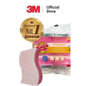 3M Scotch-Brite แผ่นใยขัดพร้อมฟองน้ำ แอนตี้แบคทีเรีย